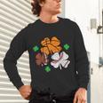 St Patricks Day Shamrock Basketball Baseball Men Boys Kids Unisex Long Sleeve T-Shirt