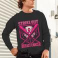 Strike Out Breast Cancer Baseball Ice Cream Drip Unisex Long Sleeve T-Shirt