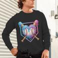 Valentines Baseball Heart Dripping Ice Cream Gen Z Alpha Unisex Long Sleeve T-Shirt Valentines Baseball Heart Dripping Ice Cream Gen Z Alpha Unisex Long Sleeve T-Shirt