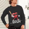 Valentines Bruh Red Heart Playing Baseball Men Boys Kids Unisex Long Sleeve T-Shirt Valentines Bruh Red Heart Playing Baseball Men Boys Kids Unisex Long Sleeve T-Shirt