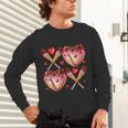Valentines Day Drip Heart Baseball XOXO Boys Kids Men Sport Unisex Long Sleeve T-Shirt