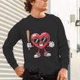 Valentines Day Heart Playing Baseball Boys Men Kids Girls Unisex Long Sleeve T-Shirt