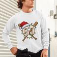 67 Baseball Xmas Lights Santa Hat Holiday Unisex Long Sleeve T-Shirt