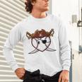 Baseball Heart Pirate Hat Crossed Swords Men Boys Kids Youth Premium Tri-Blend Unisex Long Sleeve T-Shirt