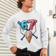 Baseball Ice Cream Drip 67 Six Seven Gen Alpha Slang Meme Unisex Long Sleeve T-Shirt Baseball Ice Cream Drip 67 Six Seven Gen Alpha Slang Meme Unisex Long Sleeve T-Shirt