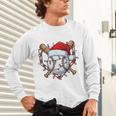 Christmas Baseball Santa Hat For Baseball Players Fans Unisex Long Sleeve T-Shirt