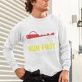 Hit Hard Run Fast Turn Left Baseball Quote Fan Coach Premium Tri-Blend Unisex Long Sleeve T-Shirt