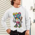 Ice Cream Drip Baseball Party 100 Days Of School Teacher Unisex Long Sleeve T-Shirt Ice Cream Drip Baseball Party 100 Days Of School Teacher Unisex Long Sleeve T-Shirt