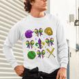 Mardi Gras Baseball Coquette Bow Fat Tuesday Parade Girls Unisex Long Sleeve T-Shirt Mardi Gras Baseball Coquette Bow Fat Tuesday Parade Girls Unisex Long Sleeve T-Shirt