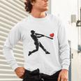 Valentines Day Baseball Batter Silhouette Heart Men Boys Kid Unisex Long Sleeve T-Shirt Valentines Day Baseball Batter Silhouette Heart Men Boys Kid Unisex Long Sleeve T-Shirt