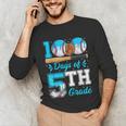 100 Days Of 5th Grade Baseball 100th Day Of School Boys Kids Unisex Long Sleeve T-Shirt