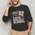 100 Days Of School Baseball 100th Day Of School Coquette Bow Unisex Long Sleeve T-Shirt 100 Days Of School Baseball 100th Day Of School Coquette Bow Unisex Long Sleeve T-Shirt