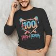 100 Days Of School Baseball Drip 100 Days Of School Unisex Long Sleeve T-Shirt