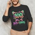 100 Days Of School Baseball Ice Cream Drip 100th Day Player Unisex Long Sleeve T-Shirt