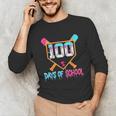 100 Days Of School Baseball Ice Cream Drip 100th Day School Unisex Long Sleeve T-Shirt 100 Days Of School Baseball Ice Cream Drip 100th Day School Unisex Long Sleeve T-Shirt