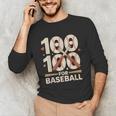 100 Days Of School Baseball Love Valentine’s Day Men Women Unisex Long Sleeve T-Shirt