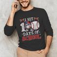 100 Days Of School Dabbing Baseball Hit Student Kids Boys Unisex Long Sleeve T-Shirt