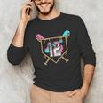 12th Birthday Baseball Bat Ice-Cream Drip 12yrs Old Boy Kid Unisex Long Sleeve T-Shirt