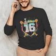 16th Birthday Baseball Drip Number 16 Year Old Birthday Boy Unisex Long Sleeve T-Shirt 16th Birthday Baseball Drip Number 16 Year Old Birthday Boy Unisex Long Sleeve T-Shirt