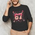 6 7 Melting Number Arrow Baseball Drip Valentine's Day Unisex Long Sleeve T-Shirt