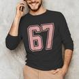 6 7 Number 67 Baseball Meme Tee For Women Unisex Long Sleeve T-Shirt