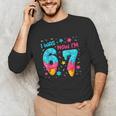 I Was 6 Now I'm 7 67 Birthday Baseball Drip 7 Year Old Unisex Long Sleeve T-Shirt I Was 6 Now I'm 7 67 Birthday Baseball Drip 7 Year Old Unisex Long Sleeve T-Shirt