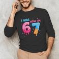 I Was 6 Now I'm 7 Meme Six Seven Baseball 7th Birthday Unisex Long Sleeve T-Shirt