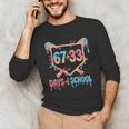 67 33 Days Of School Baseball Drip 100 Days Of School Unisex Long Sleeve T-Shirt