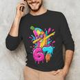 67 Baseball Dabbing Banana 6 7 Dripping Ice Cream Meme Unisex Long Sleeve T-Shirt