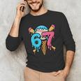 67 Baseball Ice Cream Drip Player Unisex Long Sleeve T-Shirt