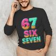 67 Ice Cream Drip Baseball Six Seven 6-7 Meme Teen Boy Unisex Long Sleeve T-Shirt