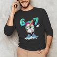 67 Meme Six Seven Meme Baseball Dapping Ice Cream Drip Unisex Long Sleeve T-Shirt