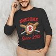 8 Year Old Boys Awesome Since 2018 Baseball Birthday Unisex Long Sleeve T-Shirt