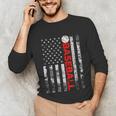 American Flag Baseball Team Baseball Player Baseball Unisex Long Sleeve T-Shirt