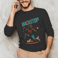 Backstop Catcher Baseball Graphic Unisex Long Sleeve T-Shirt Backstop Catcher Baseball Graphic Unisex Long Sleeve T-Shirt