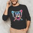 Baseball 10 Year Old Boy Ice Cream Drip 10th Birthday Player Unisex Long Sleeve T-Shirt Baseball 10 Year Old Boy Ice Cream Drip 10th Birthday Player Unisex Long Sleeve T-Shirt