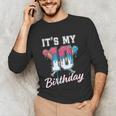 Baseball 10 Year Old Ice Cream Drip 10th Birthday Boys Unisex Long Sleeve T-Shirt