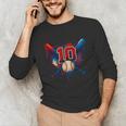 Baseball 10 Year Old Splash Drip 10th Birthday Boy Number 10 Unisex Long Sleeve T-Shirt Baseball 10 Year Old Splash Drip 10th Birthday Boy Number 10 Unisex Long Sleeve T-Shirt