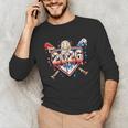 Baseball 2026 Ice Cream Drip Bats For Boys Birthday Graphic Unisex Long Sleeve T-Shirt Baseball 2026 Ice Cream Drip Bats For Boys Birthday Graphic Unisex Long Sleeve T-Shirt