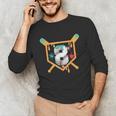 Baseball 8 Year Old Ice Cream Drip 8th Birthday Boy Number 8 Unisex Long Sleeve T-Shirt