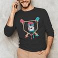 Baseball 8 Year Old Ice Cream Drip 8th Birthday Boys Player Unisex Long Sleeve T-Shirt
