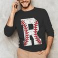 Baseball Alphabet Monogram Initial Letter R Unisex Long Sleeve T-Shirt Baseball Alphabet Monogram Initial Letter R Unisex Long Sleeve T-Shirt