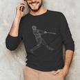Baseball Batter Line Abstract Geometry Team Player Family Unisex Long Sleeve T-Shirt