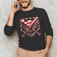 Baseball Candy Cane Christmas Baseball Ice Cream Drip Boys Unisex Long Sleeve T-Shirt