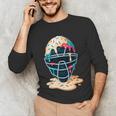 Baseball Catcher Mask Ice Cream Dripping Baseball Boy Youth Unisex Long Sleeve T-Shirt