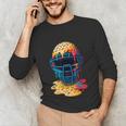 Baseball Catcher Mask Ice Cream Dripping Baseball Fan Boys Unisex Long Sleeve T-Shirt