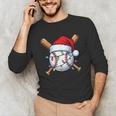 Baseball Christmas Lights Santa Christmas Baseball Player Unisex Long Sleeve T-Shirt Baseball Christmas Lights Santa Christmas Baseball Player Unisex Long Sleeve T-Shirt