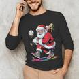 Baseball Christmas Santa Claus Batter Baseball Drip Unisex Long Sleeve T-Shirt Baseball Christmas Santa Claus Batter Baseball Drip Unisex Long Sleeve T-Shirt