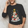 Baseball Christmas Tree Lights Santa Sport Player Lover Xmas Unisex Long Sleeve T-Shirt