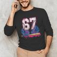 Baseball Drip 67 Meme Six Seven 6-7 Gen Alpha Slang Unisex Long Sleeve T-Shirt Baseball Drip 67 Meme Six Seven 6-7 Gen Alpha Slang Unisex Long Sleeve T-Shirt